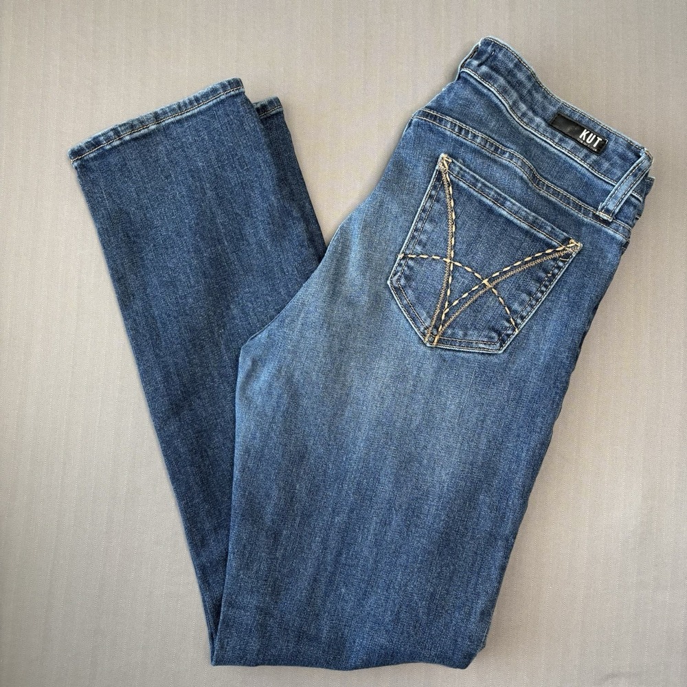 Kut From The Kloth Catherine Straight Leg Jeans Womens 10 Coastal Grandma